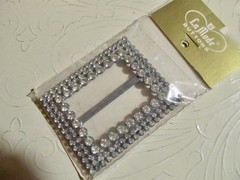 VtG NOS Glitzy 2-3/4″ Rectangular Rhinestone Belt Buckle makes a Great Frame!