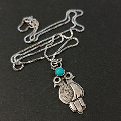 VTG Artisan Silver Two Birds Pendant Necklace Boho Spiritual Vintage Dove 925