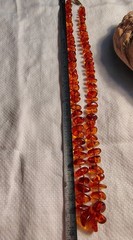 VTG Baltic Amber Nugget Necklace 26″ Hand Knotted Cognac Honey Graduated 32.5g