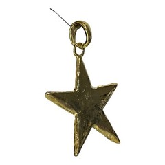 Pave Crystal Rhinestone Goldtone Star Pendant *NO CHAIN* & Clip On Earrings VTG