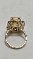 VINTAGE 14k Gold 5.2 DWT MCM Emerald Cut Smokey Quartz Cocktail Ring Size 9