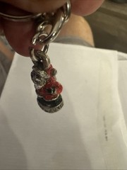Vintage 3D Holiday Christmas Santa Claus Enamel Pendant Bracelet Charm Keychain