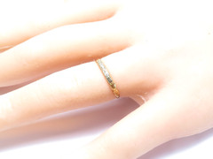 Antique Art Deco 1920 Diamond Wedding Band 14K White Yellow Ring Size 6 UK-L1/2
