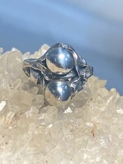 Balls ring size 5.50 floral pinky bubble band Art Deco sterling silver women gi