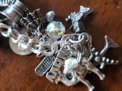 Vintage 925 Sterling Silver Loaded Charm Bracelet 104 Grams