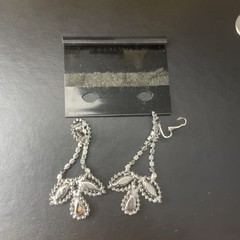 RJ Graziano clip statement chandelier rhinestone/crystal bead earrings/Clip on