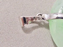 VINTAGE 60’S 14K WHITE GOLD LIGHT AND DARK GREEN JADEITE JADE LIFESAVER PENDANT