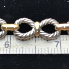Vintage 2-tone Unique Link Chain Twisted Cable Design Adj. Necklace