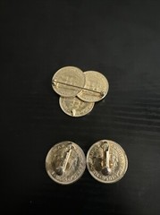 Vintage Queen Elizabeth II Coin Ear Rings & Brooch 1958 1959 Uncirculated
