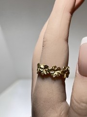 Antique Vintage 14 Karat Yellow Gold & Weighs 3.1 Grams Flower Ring Size 7