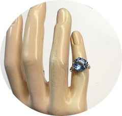 MONTANA SAPPHIRE Ring – Sky Blue – Art Deco Vintage 14k White Gold Mtg.