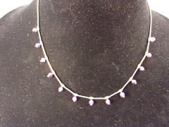 ESTATE FIND – BEAUTIFUL LADIES HANDCRAFTED GOLD FILLED? NECKLACE, AMETHYST BEADS