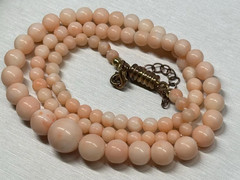 antique natural angel skin coral necklace 39 gram