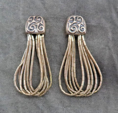 Dakota West Sterling Silver Shube Vintage Earrings Liquid Silver 1.5 in 975c