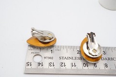 Vintage Clip On Earrings Silver Tone Rhinestone Chunky