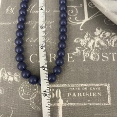 Vintage Trifari Signed Blue Beaded Necklace | Long 36 In Acrylic | MCM