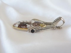 Huge Sterling Silver 925 White Horse Cable Joya Judy Crowell Enhancer Pendant