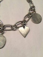 Sterling Silver Charm Bracelet 33.6 Grams 4 Charms No Monograms 7” 925marked