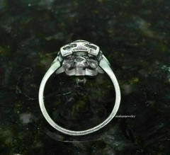 Vintage Style Round Lab Created Diamond 14K White Gold Finish Anniversary Ring
