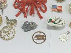 Vintage Estate 36pc Jewelry Lot Brooches Pins Celluloid Metal Stones Religious