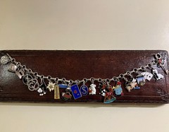 RARE VINTAGE AUSTRIA 800 SILVER ENAMEL LOADED CHARM BRACELET ESTATE FIND A+