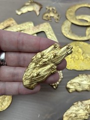 Vintage Brass Stampings Findings Pendant Pin Jewelry Making Horse Dog Western
