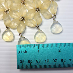 Vintage Coldwater Creek Frosted Lemon Flower Bib Necklace Y2K Boho Cottagecore