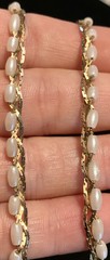 Vintage Medici Classy Silver/Gold Tone Chain Link Rice Pearl Necklace