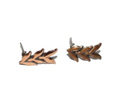 Vintage Renoir Copper Leaves Clip On Earrings