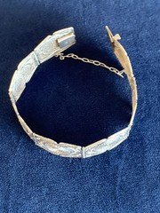Vintage 1930s Portuguese Sacred Geometry Sterling Silver Filigree Panel Bracelet