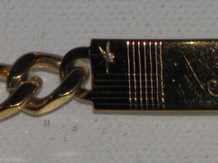 Vintage Speidel USA Personalized ID Bracelet Gold Tone Diamond Accent Mens