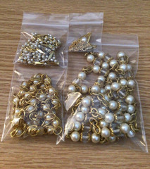 Vintage Elegant Faux Pearl Chain Necklace Jewelry Lot Gold Tone Victorian Style