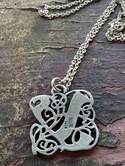 Valdres solvsmie sterling silver viking Pendant Necklace Norway vtg 602