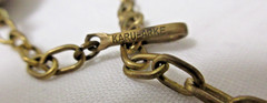 Vintage KARU ARKE Gold Tone Tan & Light Brown AB Rhinestone Link Collar Necklace