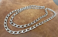 Vtg Heavy 925 Sterling Silver Curb Link Chain 6mm Wide Necklace 30”in/ 59.50 Gr