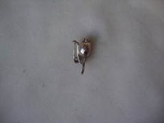 VINTAGE 1970-80s 3D POMEGRANATE LAVENDER TOPAZ STERLING SILVER STAMPED 925 PIN