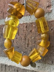 VTG Genuine Amber Chunk Necklace & Bracelet Fossilized Bug Debris Unique Beaded