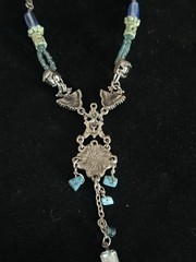 Vintage H. Dublin Signed Necklace Dangle Crystal Multicolor Bead Statement 18”