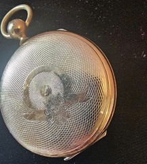 Victorian Mourning Locket Gold-Filled 2 Tintype Photos c1860 Antique Pendant