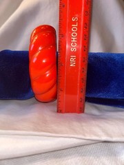 1980s Chunky Orange Lucite Twisted Rope Ribbed Bangle Bracelet