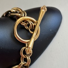 Juicy Couture Heart J Gold Tone Chain Bracelet Starter Charm Toggle