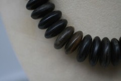 Vintage Natural Buffalo Horn Beaded Necklace 25-14mm 17.5″ L1