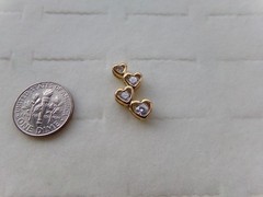 Gold over Sterling Silver 925 Hearts Pendant