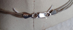 Vintage Triple Strand Sterling Silver Necklace Single Bead 16″ ITALY 925 Cl