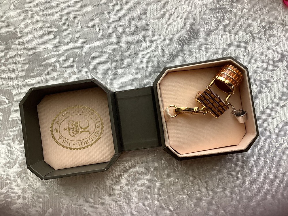 RARE*JUICY*COUTURE*GOLD*TONE*WISHING*WELL*WITH*PAIL*CHARM*BRACELET*N/I/B*