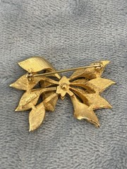 Vintage Francois By Coro Brooch Ruffle Bow Gold Tone Mcm 1.5 “Signed