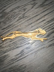 Jackie Collins JB Signed Panther Brooch Gold Tone Rhinestone Collar Green Eye