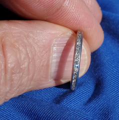 Original EARTH MINED DIAMOND Deco Band Antique PLATINUM Eternity Anniversary 6.7