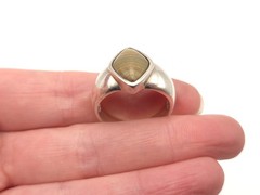 Vintage Sterling Silver Signed SHUBE Southwestern Style Jasper Tapered Ring sz 9