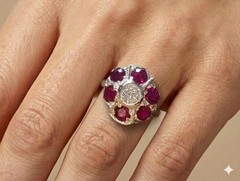 Platinum Vintage Engagement Ring 1.53ct. Natural Ruby Round Shape Diamond